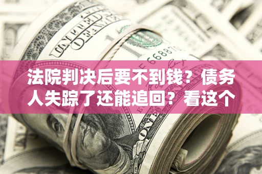 武汉法院判决后要不到钱？债务人失踪了还能追回？看这个方法！