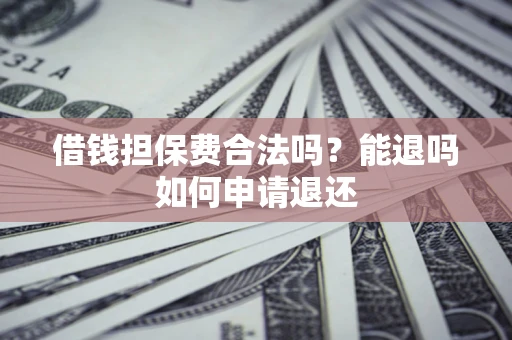 武汉借钱担保费合法吗？能退吗如何申请退还